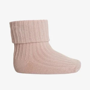 Uld Rib Strømper - Rose Dust